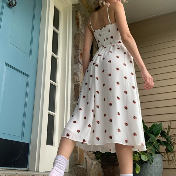 Aritzia Babaton Noel white Floral Midi Dress size 2 - Picture 6 of 13